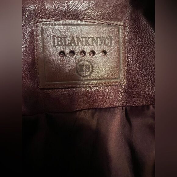 BlankNYC Maroon Vegan Leather Motorcycle Jacket Sz X Small Faux Blank Nyc - Picture 5 of 13